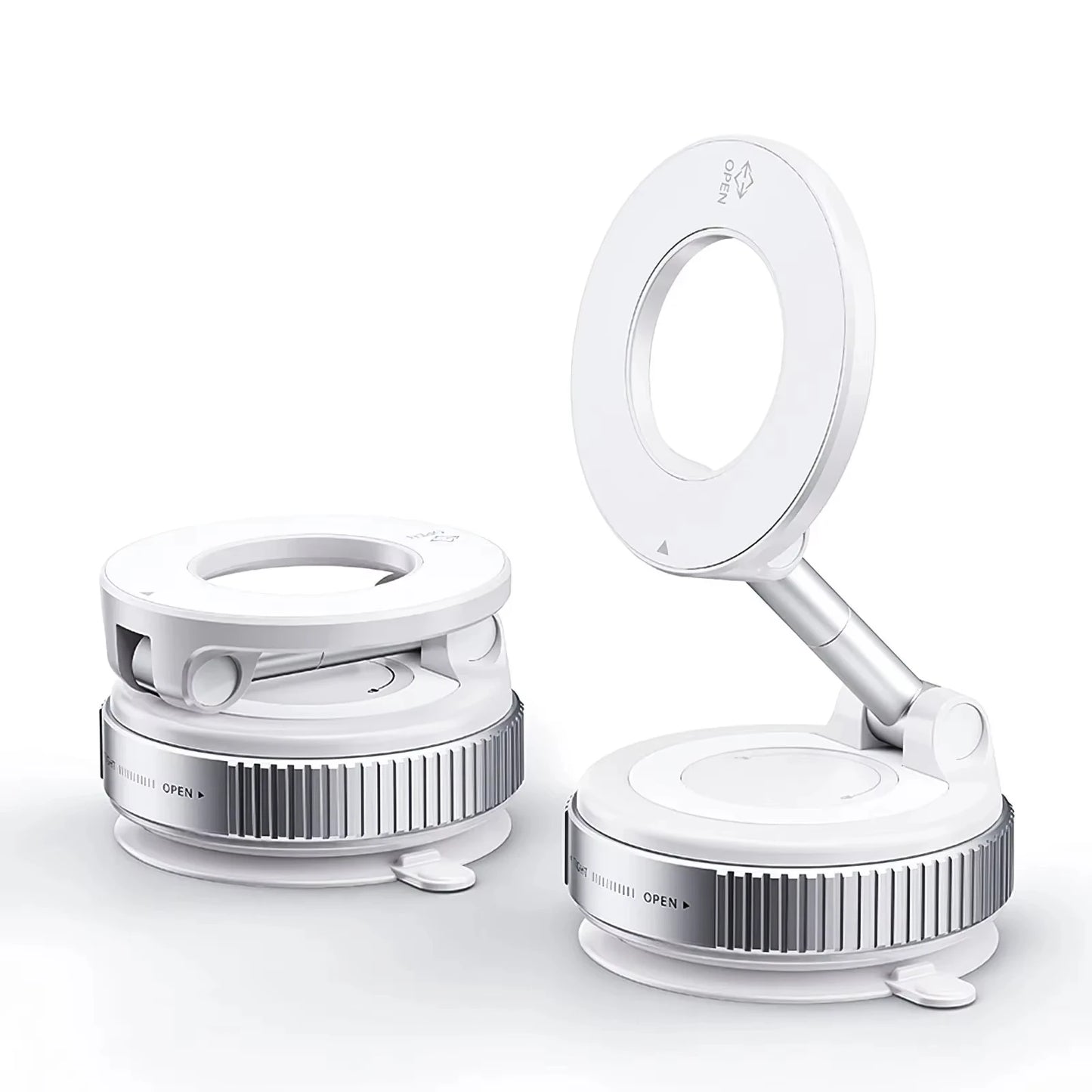 Magnetic Car Phone Holder with Suction Cup - 360° Rotatable & Foldable MagSafe Compatible Mount